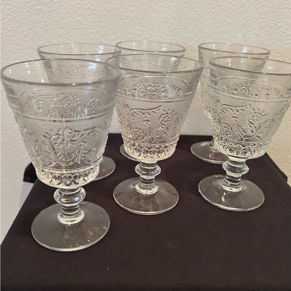 Set of 6 Duncan and Miller vintage Sandwich wine glasses. - Picture 1 of 7